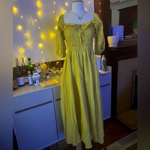 Cottage Flutter and Smock Dress Midi Dress